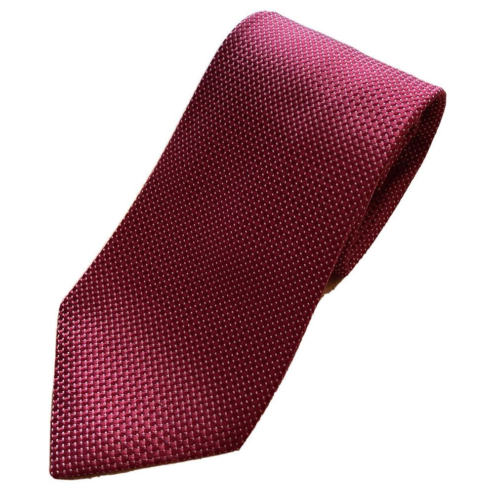 IZOD Men’s Tie red beige Micro dot 3.5” silk mens Designer Necktie Tie